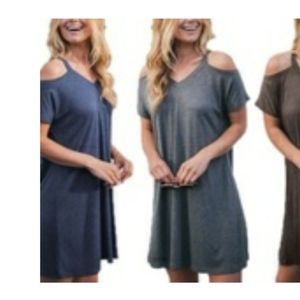 NEW Amaryllis Cold Shoulder Dress Heather Blue 3X